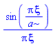sin(Pi*xi/a)/(Pi*xi)
