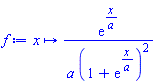 proc (x) options operator, arrow, function_assign; exp(x/a)/(a*(1+exp(x/a))^2) end proc