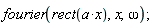 fourier(rect(a*x), x, omega)