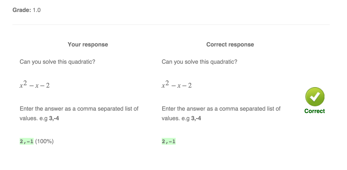 Maple T.A. Answer