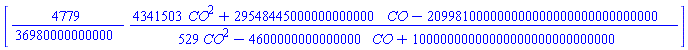 [(4779/36980000000000)*(4341503*CO^2+29548445000000000000*CO-209981000000000000000000000000000)/(529*CO^2-4600000000000000*CO+10000000000000000000000000000)]