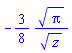 -(3/8)*Pi^(1/2)/z^(1/2)