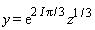 y = exp((1/3)*(2*I)*Pi)*z^(1/3)