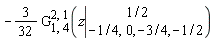 -(3/32)*MeijerG([[1/2], []], [[-1/4, 0], [-3/4, -1/2]], z)
