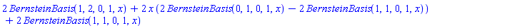 2*BernsteinBasis(1, 2, 0, 1, x)+2*x*(2*BernsteinBasis(0, 1, 0, 1, x)-2*BernsteinBasis(1, 1, 0, 1, x))+2*BernsteinBasis(1, 1, 0, 1, x)