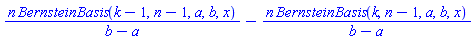 n*BernsteinBasis(k-1, n-1, a, b, x)/(b-a)-n*BernsteinBasis(k, n-1, a, b, x)/(b-a)