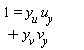 1 = y[u]*u[y]+y[v]*v[y]