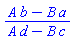 (A*b-B*a)/(A*d-B*c)