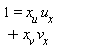 1 = x[u]*u[x]+x[v]*v[x]