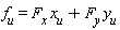 f[u] = F[x]*x[u]+F[y]*y[u]