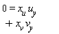 0 = x[u]*u[y]+x[v]*v[y]
