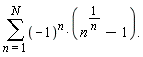(∑)(-1)^(n)*(n^(1/(n))-1).