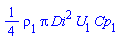 (1/4)*rho[1]*Pi*Di^2*U[1]*Cp[1]