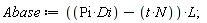 Abase := (Pi*Di-t*N)*L;
