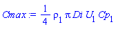 (1/4)*rho[1]*Pi*Di*U[1]*Cp[1]