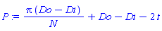 Pi*(Do-Di)/N+Do-Di-2*t