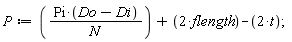 P := Pi*(Do-Di)/N+2*flength-2*t;