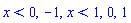 x < 0, -1, x < 1, 0, 1