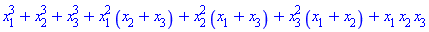 x[1]^3+x[2]^3+x[3]^3+x[1]^2*(x[2]+x[3])+x[2]^2*(x[1]+x[3])+x[3]^2*(x[1]+x[2])+x[1]*x[2]*x[3]
