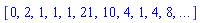 [0, 2, 1, 1, 1, 21, 10, 4, 1, 4, 8, `...`]