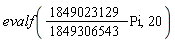 evalf((1849023129/1849306543)*Pi, 20)
