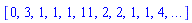 [0, 3, 1, 1, 1, 11, 2, 2, 1, 1, 4, `...`]
