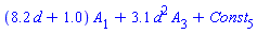 (8.2*d+1.0)*A[1]+3.1*d^2*A[3]+Const[5]