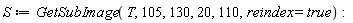 S := GetSubImage(T, 105, 130, 20, 110, reindex = true):