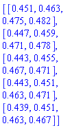 Array([[.451, .463, .475, .482], [.447, .459, .471, .478], [.443, .455, .467, .471], [.443, .451, .463, .471], [.439, .451, .463, .467]])