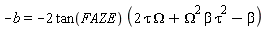 -b = -2*tan(FAZE)*(2*tau*Omega+Omega^2*beta*tau^2-beta)