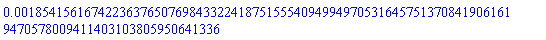 0.1854156167422363765076984332241875155540949949705316457513708419061619470578009411403103805950641336e-2