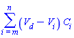 sum((`#msub(mi("V"),mi("d"))`-V[i])*C[i], i = m .. n)
