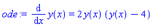 diff(y(x), x) = 2*y(x)*(y(x)-4)