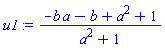 (-b*a-b+a^2+1)/(a^2+1)
