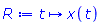 proc (t) options operator, arrow; x(t) end proc