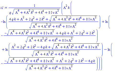 Lambda^2*k*(-ln((4*q*k+Lambda^2+2*q^2+2*k^2+(Lambda^4+4*Lambda^2*k^2+4*k^4+(8*I)*nu*Lambda^2)^(1/2))/(Lambda^4+4*Lambda^2*k^2+4*k^4+(8*I)*nu*Lambda^2)^(1/2))+ln(-(-(Lambda^4+4*Lambda^2*k^2+4*k^4+(8*I)*nu*Lambda^2)^(1/2)+4*q*k+Lambda^2+2*q^2+2*k^2)/(Lambda^4+4*Lambda^2*k^2+4*k^4+(8*I)*nu*Lambda^2)^(1/2))+ln((Lambda^2+2*q^2+2*k^2-4*q*k+(Lambda^4+4*Lambda^2*k^2+4*k^4+(8*I)*nu*Lambda^2)^(1/2))/(Lambda^4+4*Lambda^2*k^2+4*k^4+(8*I)*nu*Lambda^2)^(1/2))-ln(-(-(Lambda^4+4*Lambda^2*k^2+4*k^4+(8*I)*nu*Lambda^2)^(1/2)+Lambda^2+2*q^2+2*k^2-4*q*k)/(Lambda^4+4*Lambda^2*k^2+4*k^4+(8*I)*nu*Lambda^2)^(1/2)))/(q*(Lambda^4+4*Lambda^2*k^2+4*k^4+(8*I)*nu*Lambda^2)^(1/2))