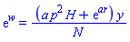 exp(w) = (a*p^2*H+exp(ar))*y/N