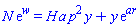 N*exp(w) = H*a*p^2*y+y*exp(ar)