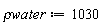 `&rho;water` := 1030
