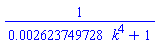 1/(0.2623749728e-2*k^4+1)