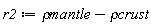 r2 := `&rho;mantle`-`&rho;crust`