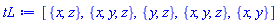 [{x, z}, {x, y, z}, {y, z}, {x, y, z}, {x, y}]