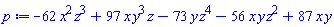 -62*x^2*z^3+97*x*y^3*z-73*y*z^4-56*x*y*z^2+87*x*y