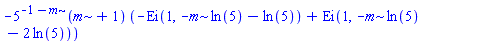 -5^(-1-m)*(m+1)*(-Ei(1, -m*ln(5)-ln(5))+Ei(1, -m*ln(5)-2*ln(5)))