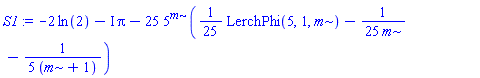 -2*ln(2)-I*Pi-25*5^m*((1/25)*LerchPhi(5, 1, m)-(1/25)/m-(1/5)/(m+1))