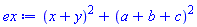 (x+y)^2+(a+b+c)^2