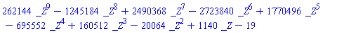 262144*_Z^9-1245184*_Z^8+2490368*_Z^7-2723840*_Z^6+1770496*_Z^5-695552*_Z^4+160512*_Z^3-20064*_Z^2+1140*_Z-19