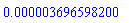 0.3696598200e-5