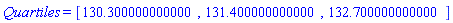Quartiles = [HFloat(130.3), HFloat(131.4), HFloat(132.7)]