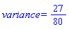variance = 27/80